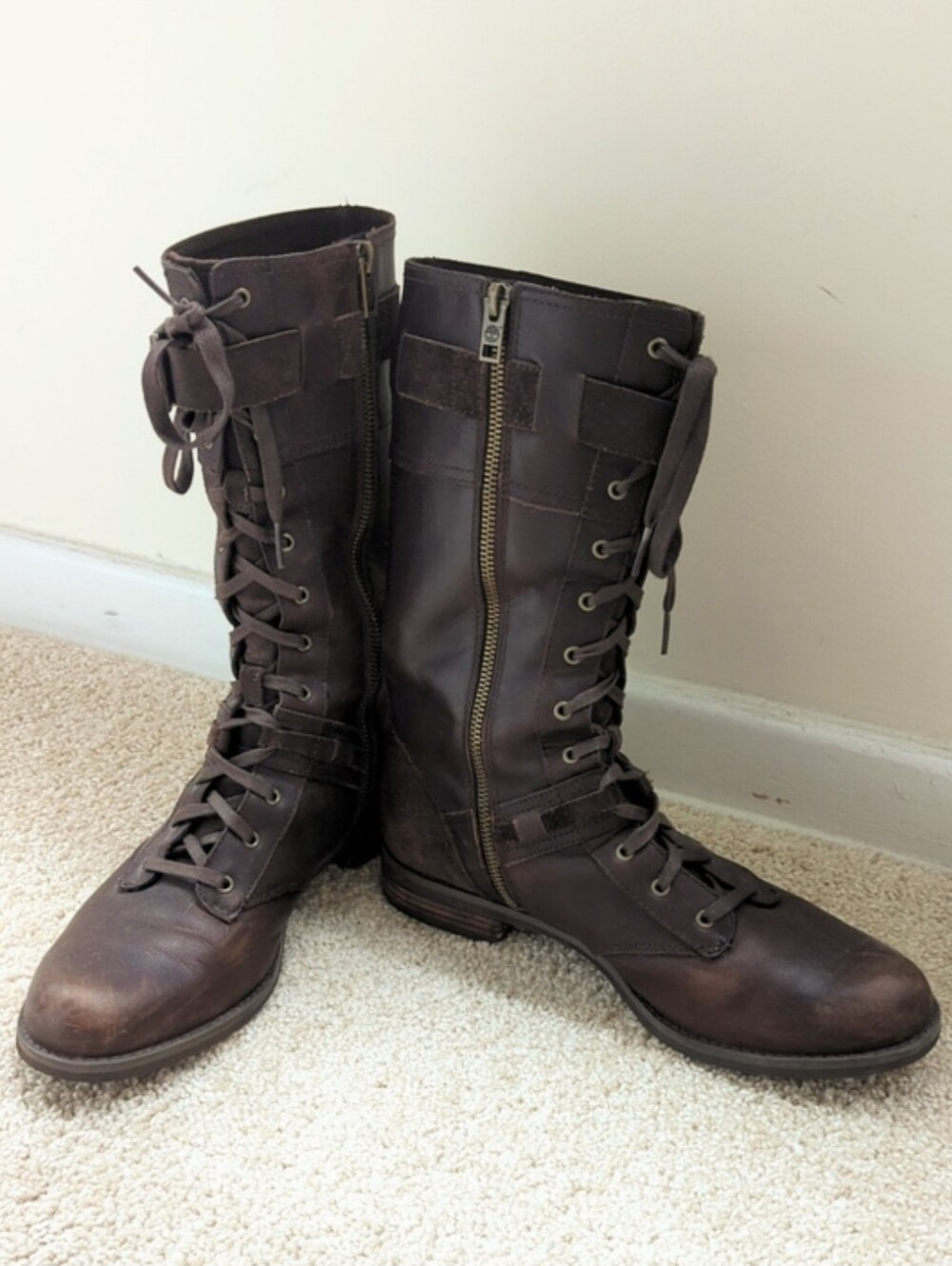AMAZING! TIMBERLAND *SAVIN HILLS*  BROWN LEATHER LACE UP TALL BOOTS 8541R-10